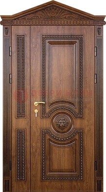 Узорная стальная дверь с виноритом для дома ДВТ-260 в Саранске