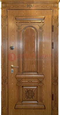 Коричневая железная дверь с виноритом Золотой дуб ДВТ-67 в Саранске