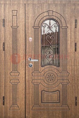 Железная классическая дверь с терморазрывом и рисунком ДВТ-77 в Саранске