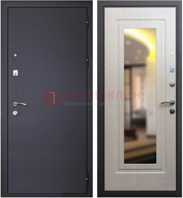 Черная металлическая дверь с зеркалом ДЗ-26 в Саранске