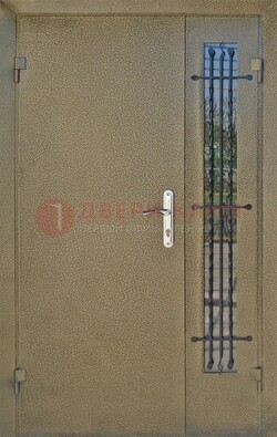 Тамбурная дверь Порошок со стеклом и ковкой ПЛ-20 в Саранске
